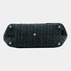 Pre Owned Chanel Blue Tweed Cambon Ligne Tote