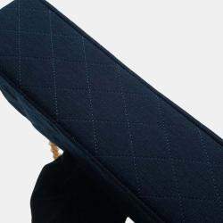 Pre Owned Chanel Blue Medium Classic Jersey Double Flap