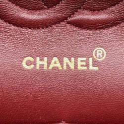 Pre Owned Chanel Blue Medium Classic Jersey Double Flap