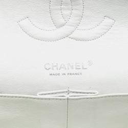 Pre Owned Chanel White Quilted Caviar Reissue 2.55 Double Flap 225