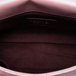 Pre Owned Chanel Pink Medium Quilted Metallic Calfskin Coco Pleats Chain Flap