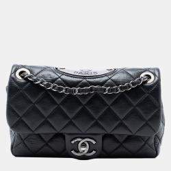 Pre Owned Chanel Black Paris Dallas Small Quilted Calfskin Flap