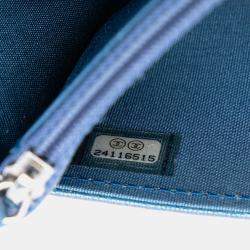 Pre Owned Chanel Blue Quilted Calfskin Boy Wallet on Chain