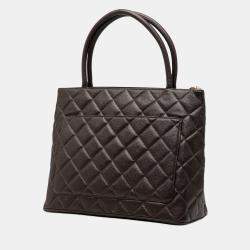Pre Owned Chanel Brown Caviar Medallion Tote