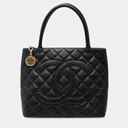 Pre Owned Chanel Black Caviar Medallion Tote