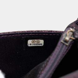 Pre Owned Chanel Purple Quilted Iridescent Lambskin Tartan Button Wallet On Chain