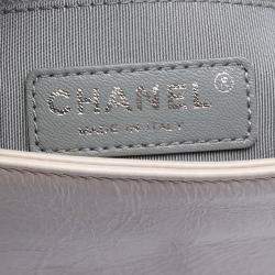 Pre Owned Chanel Beige Small Quilted Calfskin Stitched Frame Flap