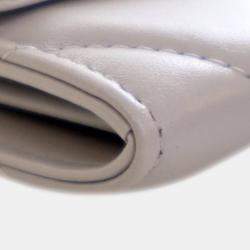 Pre Owned Chanel Grey Quilted Lambskin 19 Flap Coin Purse With Chain