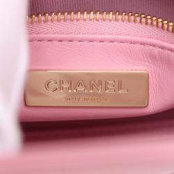 Pre Owned Chanel Pink Mini Shiny Lambskin 31 Shopping Bag