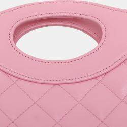 Pre Owned Chanel Pink Mini Shiny Lambskin 31 Shopping Bag