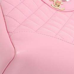 Pre Owned Chanel Pink Mini Shiny Lambskin 31 Shopping Bag