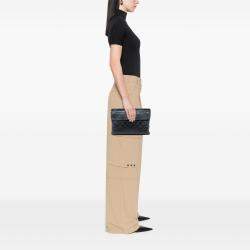 Pre Owned Chanel Black Medium CC Quilted Lambskin Flap Cosmetic Case