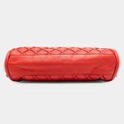 Pre Owned Chanel Orange Medium Lambskin Sombrero Ultimate Soft Hobo Bag