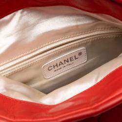 Pre Owned Chanel Orange Medium Lambskin Sombrero Ultimate Soft Hobo Bag