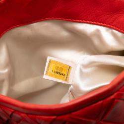 Pre Owned Chanel Orange Medium Lambskin Sombrero Ultimate Soft Hobo Bag