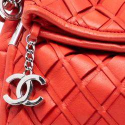 Pre Owned Chanel Orange Medium Lambskin Sombrero Ultimate Soft Hobo Bag