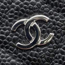 Pre Owned Chanel Coin Purse Matelasse Cc Logo Black Caviar Leather