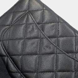 Pre Owned Chanel Chain Wallet Matelasse Black Caviar Leather