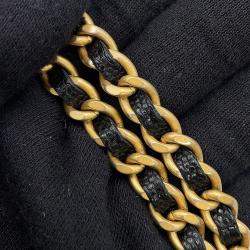 Pre Owned Chanel Chain Wallet Matelasse Black Caviar Leather