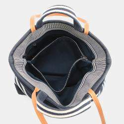 Pre Owned Chanel CC Logo Handbag Navy Denim Leather