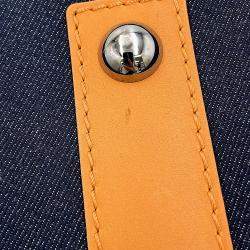 Pre Owned Chanel CC Logo Handbag Navy Denim Leather