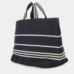 Pre Owned Chanel CC Logo Handbag Navy Denim Leather