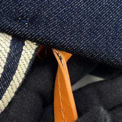 Pre Owned Chanel CC Logo Handbag Navy Denim Leather