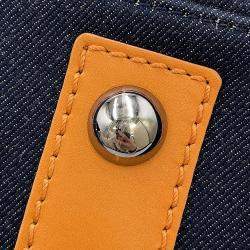 Pre Owned Chanel CC Logo Handbag Navy Denim Leather