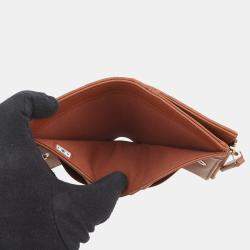 Pre Owned Chanel Matelasse Small Wallet Brown Caviar Leather