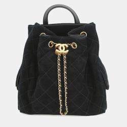 مملوكة مسبقًا Chanel Chanel 25 Backpack Black Suede Calf Leather Size Medium