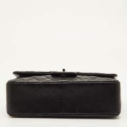 Pre Owned Chanel Classic Jumbo Black Quilted Leather Single Flap Bag