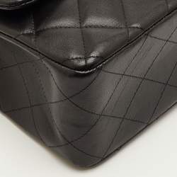 Pre Owned Chanel Classic Jumbo Black Quilted Leather Single Flap Bag