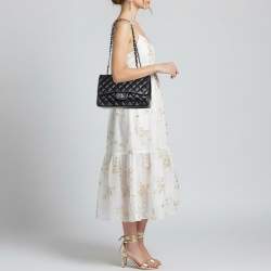 Pre Owned Chanel Classic Jumbo Black Quilted Leather Single Flap Bag