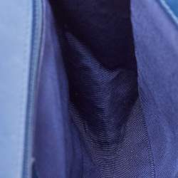 Pre Owned Chanel Boy New Medium Navy Blue Quilted Leather Shoulder Bag