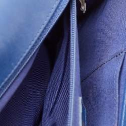 Pre Owned Chanel Boy New Medium Navy Blue Quilted Leather Shoulder Bag