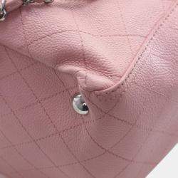 Pre Owned Chanel Pink Small Quilted Caviar CC Pocket Tote