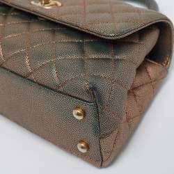 مملوكة مسبقًا حقيبة شانيل ميني كوكو جلد كافيار أزرق متقزح مبطن بيد علوية