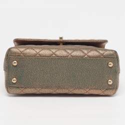 مملوكة مسبقًا حقيبة شانيل ميني كوكو جلد كافيار أزرق متقزح مبطن بيد علوية