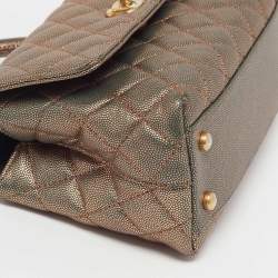 مملوكة مسبقًا حقيبة شانيل ميني كوكو جلد كافيار أزرق متقزح مبطن بيد علوية