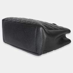 Pre Owned Chanel Black Quilted Caviar Grand Shopper Tote