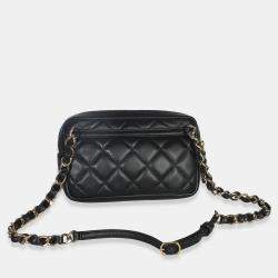مملوكة مسبقًا Chanel Black Quilted Lambskin Front Pocket Belt Bag