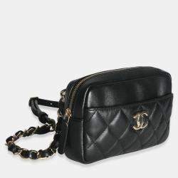 مملوكة مسبقًا Chanel Black Quilted Lambskin Front Pocket Belt Bag