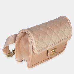 مملوكة مسبقًا Chanel Beige Quilted Ombre Caviar Small Sunset On The Sea Belt Bag