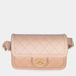 مملوكة مسبقًا Chanel Beige Quilted Ombre Caviar Small Sunset On The Sea Belt Bag