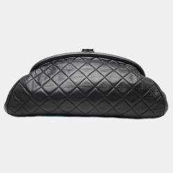 Pre Owned Chanel Black Quilted Lambskin Timeless Kisslock Clutch