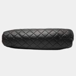 Pre Owned Chanel Black Quilted Lambskin Timeless Kisslock Clutch