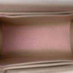 Pre Owned Chanel White CC Quilted Iridescent Lambskin Phone Holder with Chain