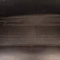 Pre Owned Chanel Black CC Quilted Crinkled Patent Wallet On Chain