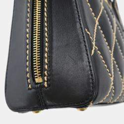Pre Owned Chanel Black Calfskin Wild Stitch Handbag