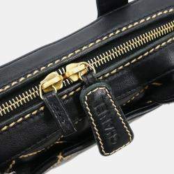 Pre Owned Chanel Black Calfskin Wild Stitch Handbag